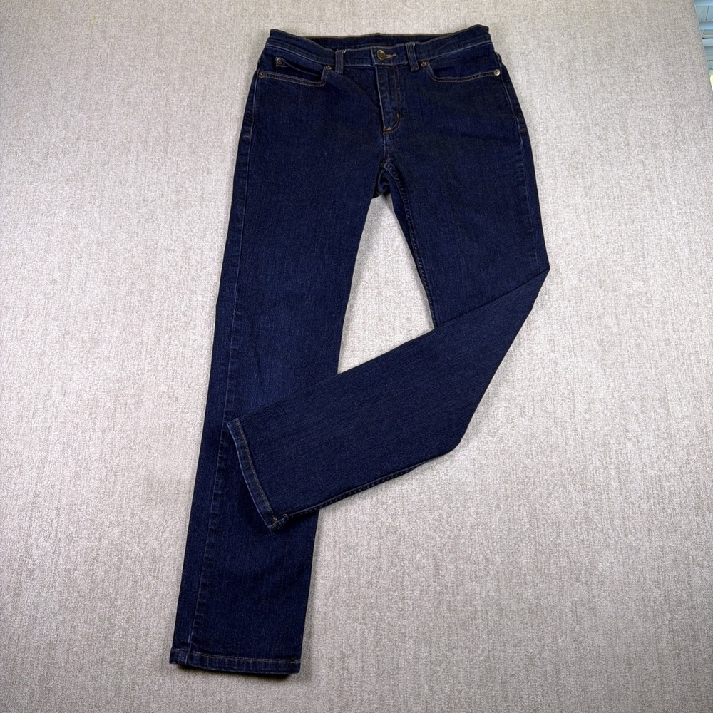 Duluth Trading Jeans Womens 6x31 Duluth Flex Dark Wash Stretch Utility Workwear